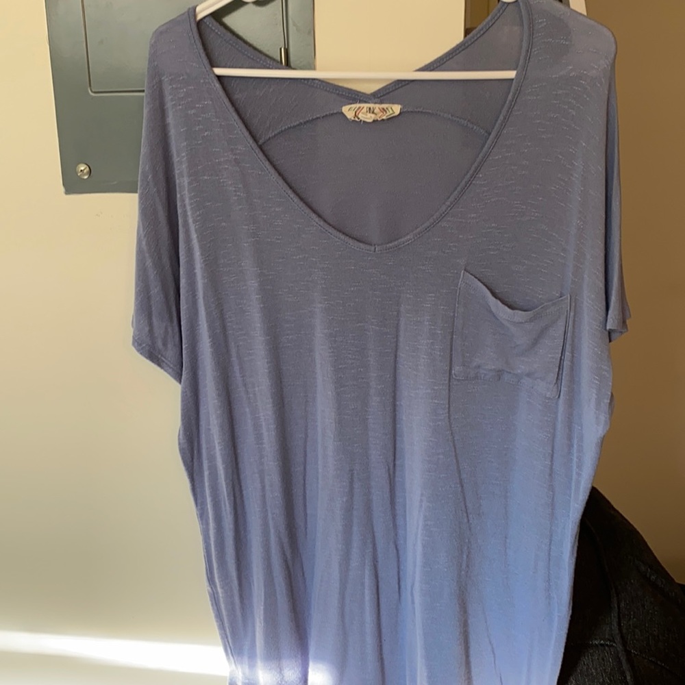 Size L Muted Blue Pocket Tee